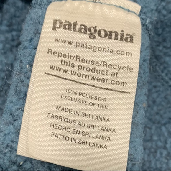 Patagonia Men’s Full Zip Fleece Jacket Blue Knit Sweater Unisex Size Large - Picture 4 of 4